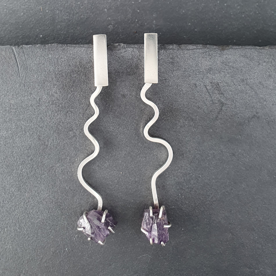 Primary Product Image for  Sinuous Mobile Studs with Raw Amethysts