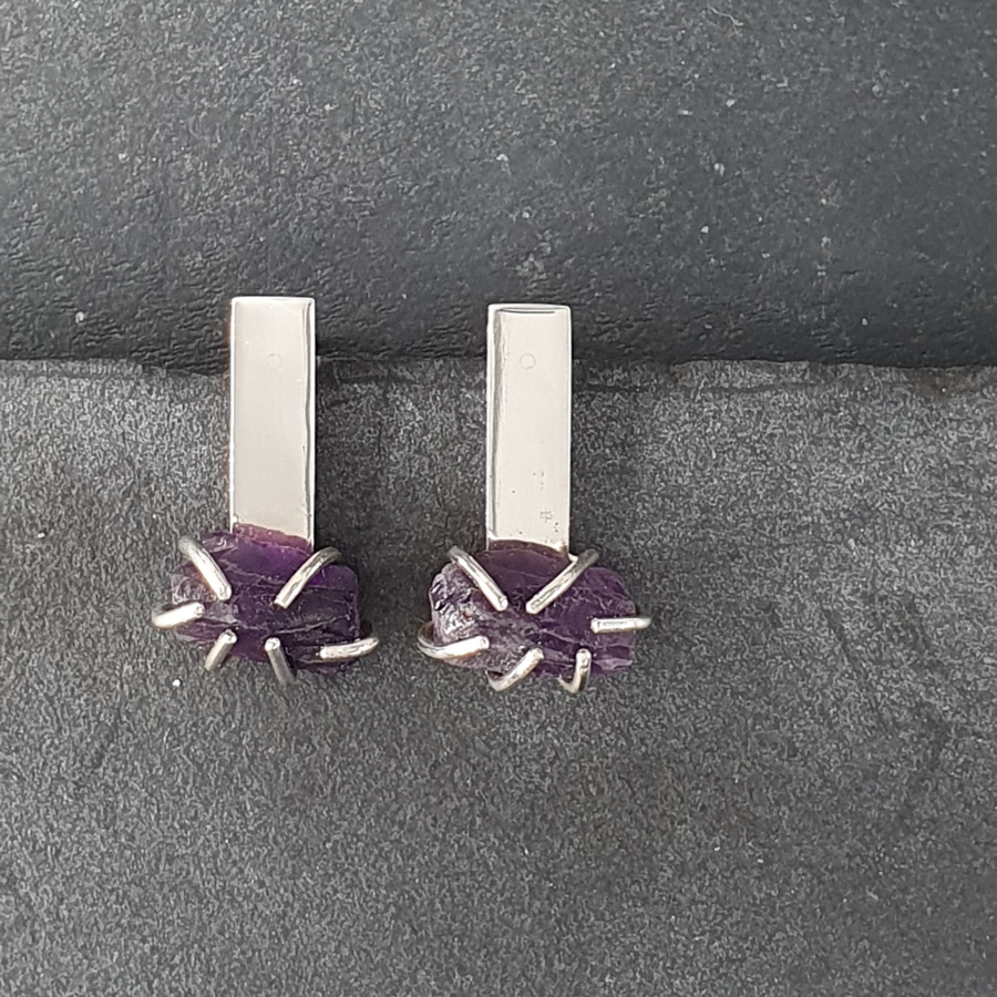 Primary Product Image for Stela Studs with Raw Amethysts